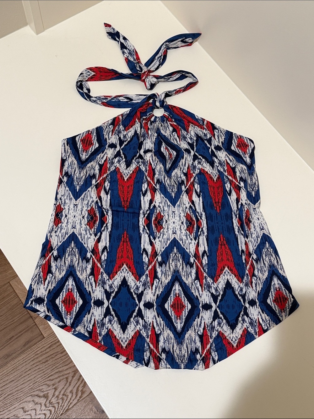 INC International Concepts Red Blue White Geo Halter Camisole